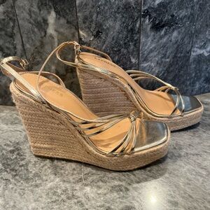 Express Gold Wedge Sandals. Size 6.5